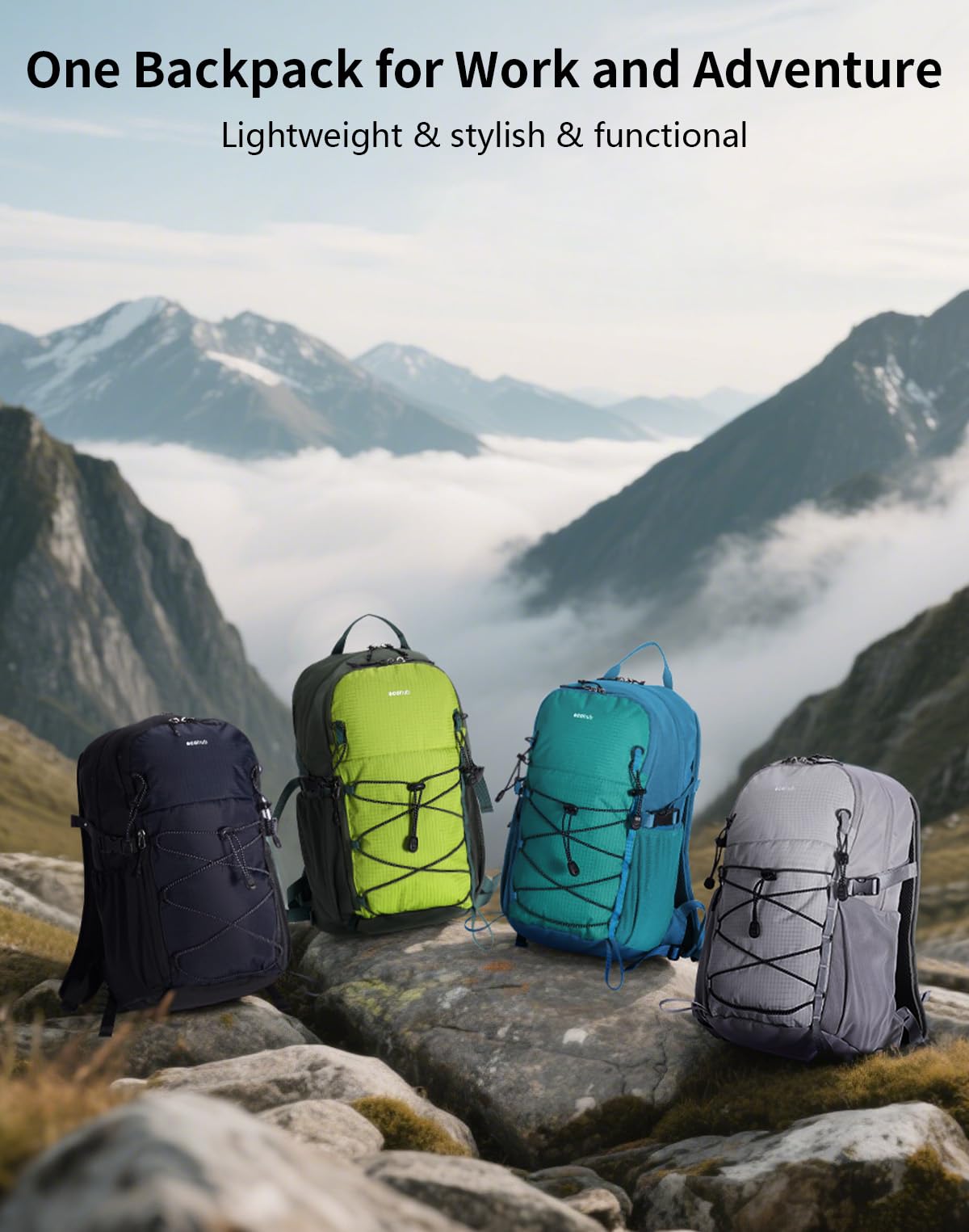 ECOHUB Small Hiking Backpack for Men Women, 20L Lightweight Travel Backpacks Water Resistant Camping Cycling Hiking Daypack - Image 8